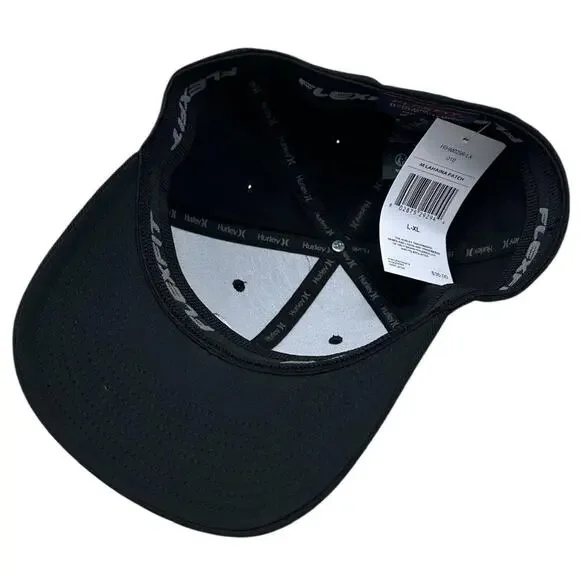 Hurley Men's Hat Lahaina Hawaii Patch Stretch Flex Fit Cap in L/XL Black - Picture 4 of 4